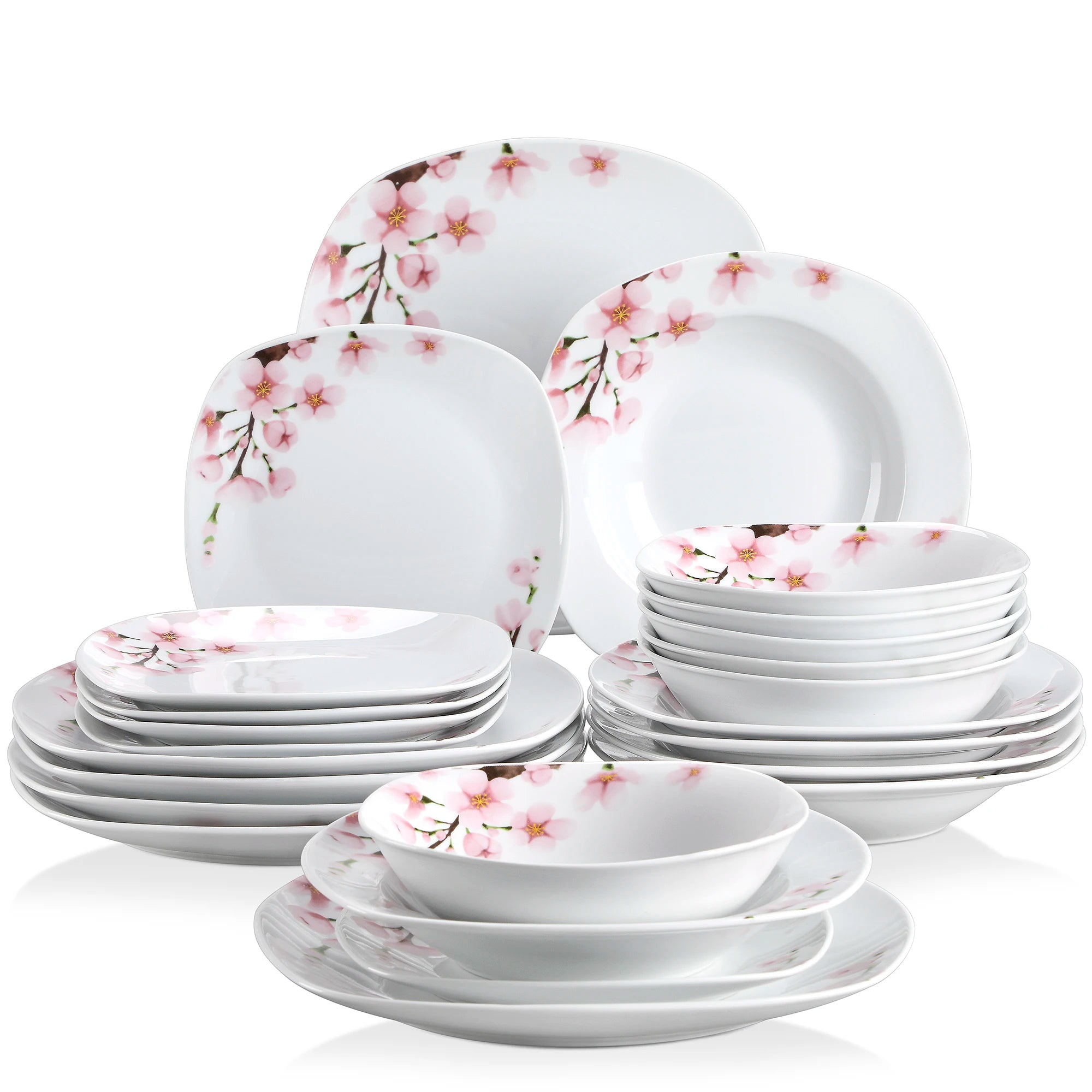 48-Piece Porcelain Ceramic Tableware Dinner Plate Set