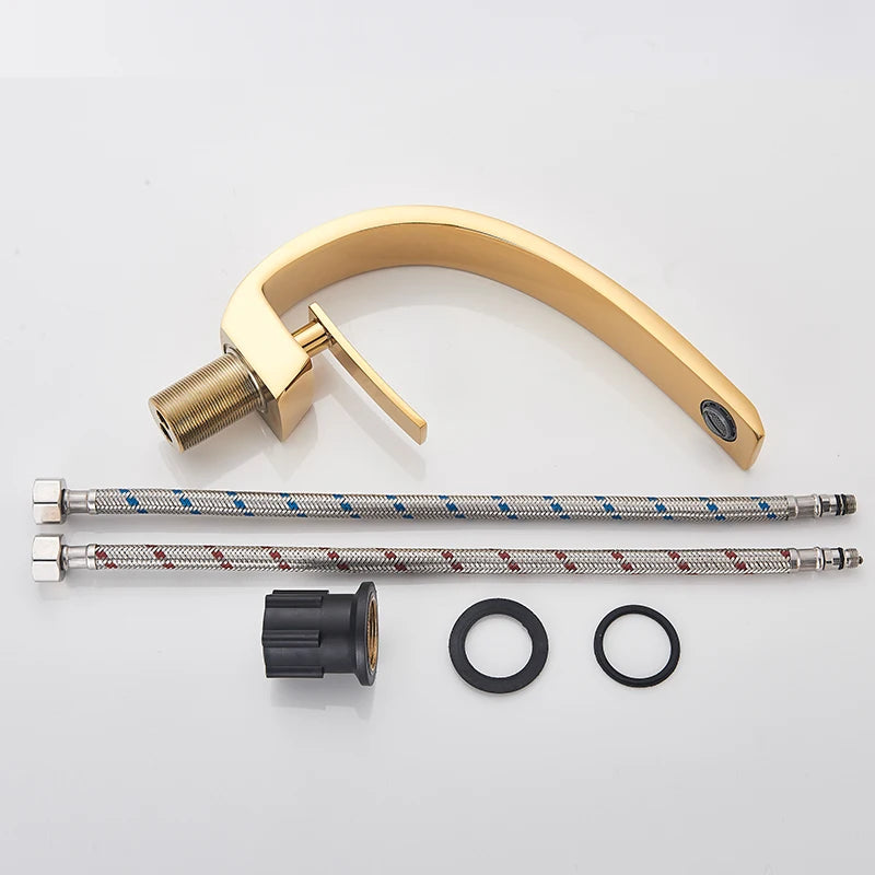 Polished Golden Bathroom Faucet