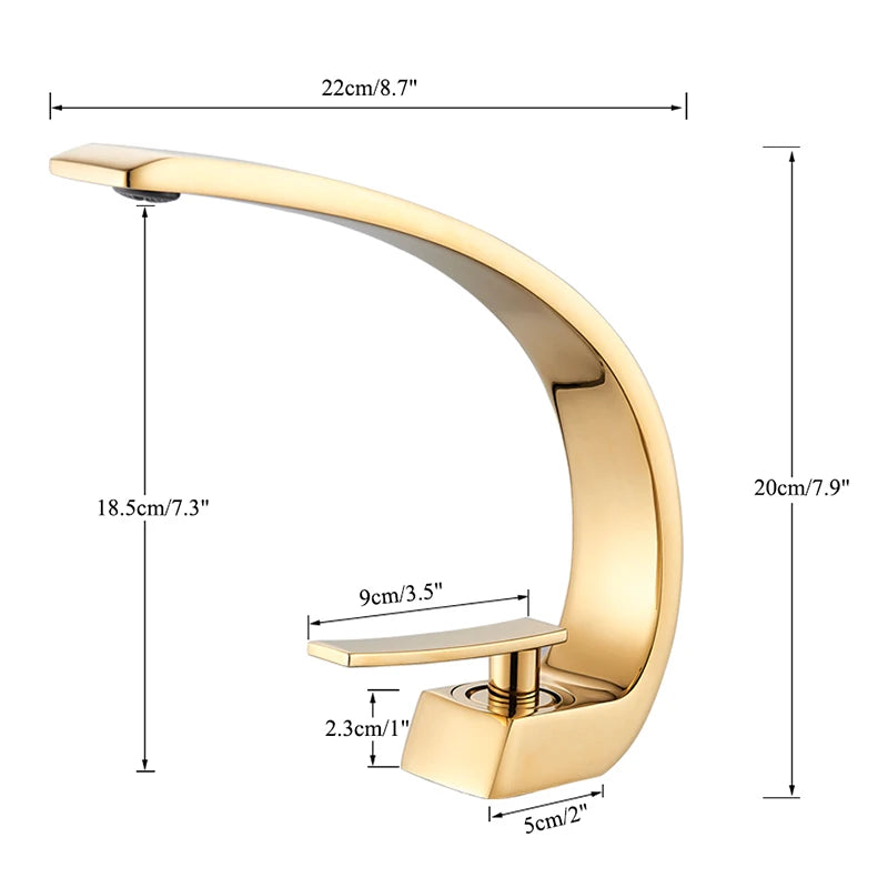 Polished Golden Bathroom Faucet