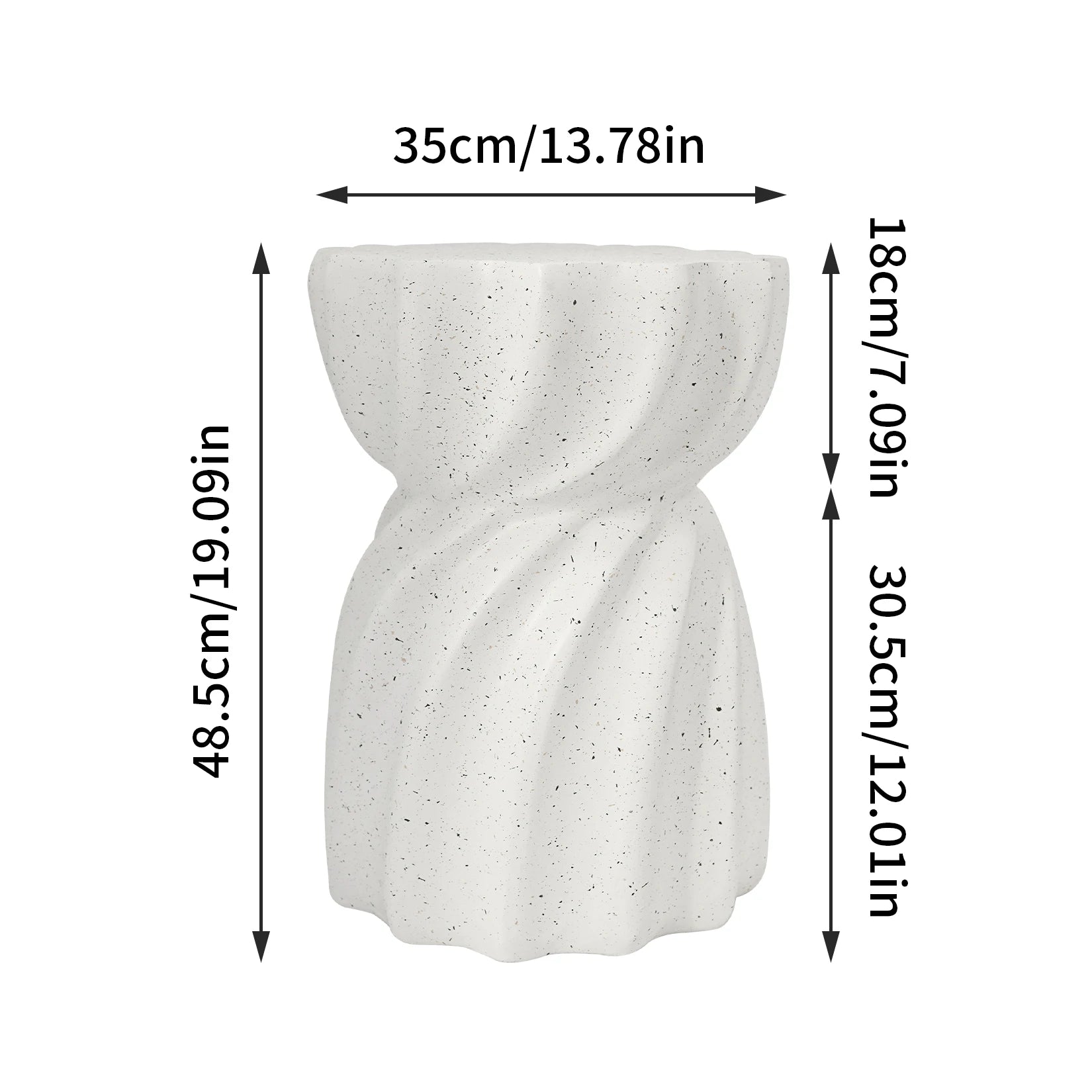 Contemporary Lightweight Concrete Accent Side Table