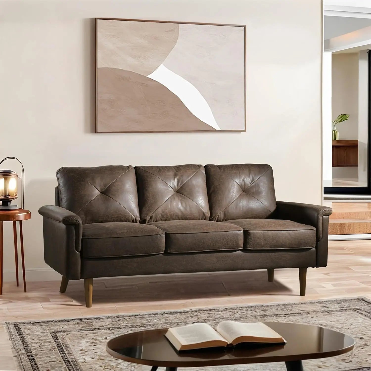 3-Seater with Deep Seat & Suede Leather