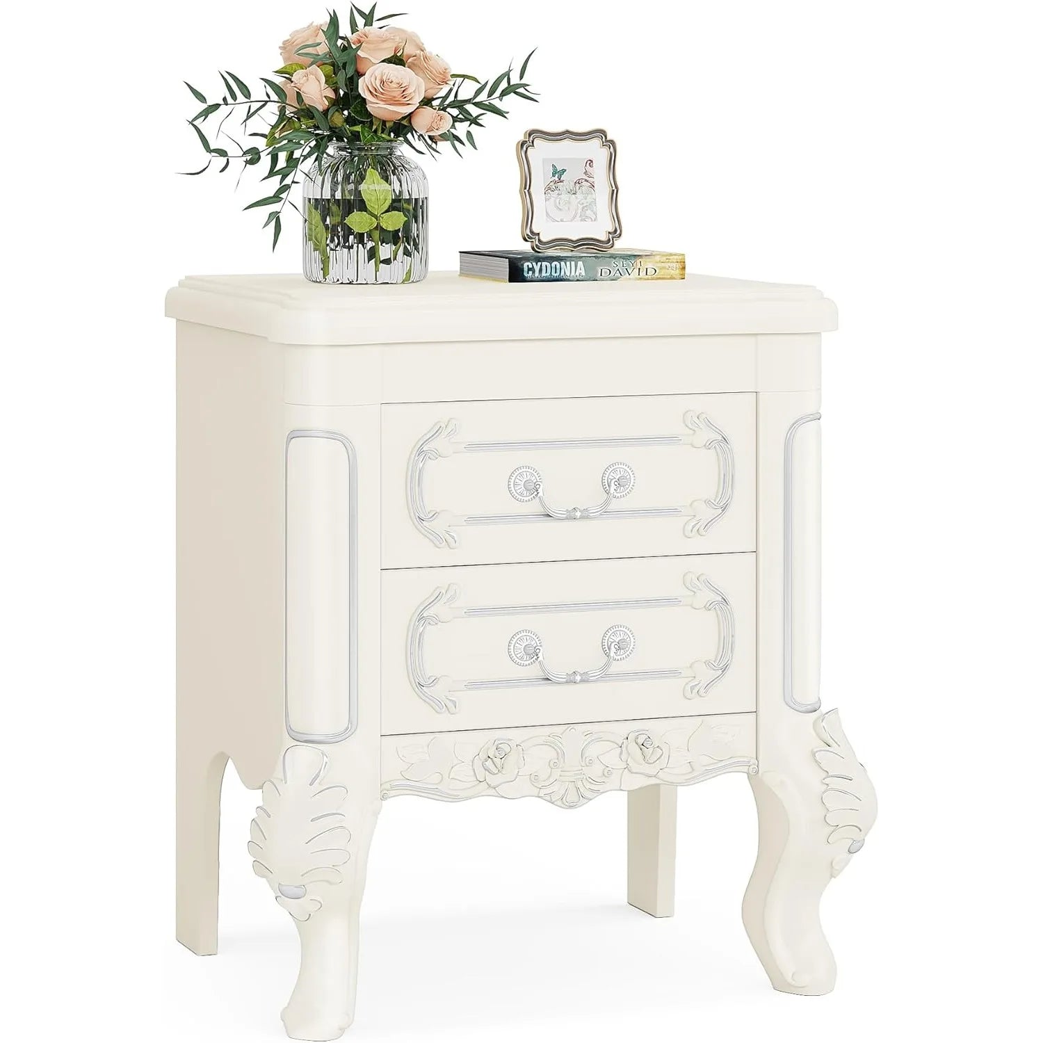 White Nightstand End Table