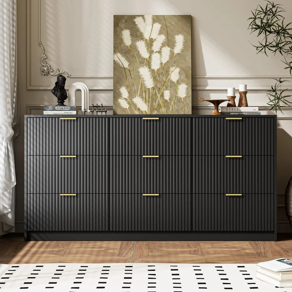 Black 9 Drawer Dresser