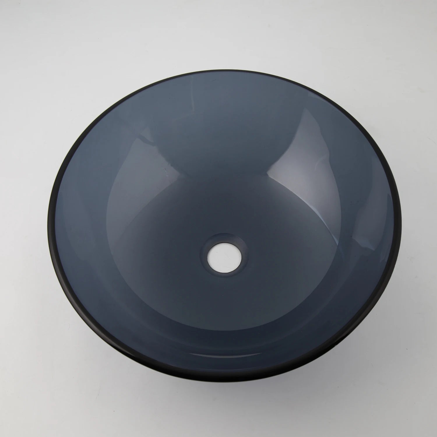 Tempered Glass Bathroom Grey Vessel Sink W/ Waterfall Faucet  Mixer