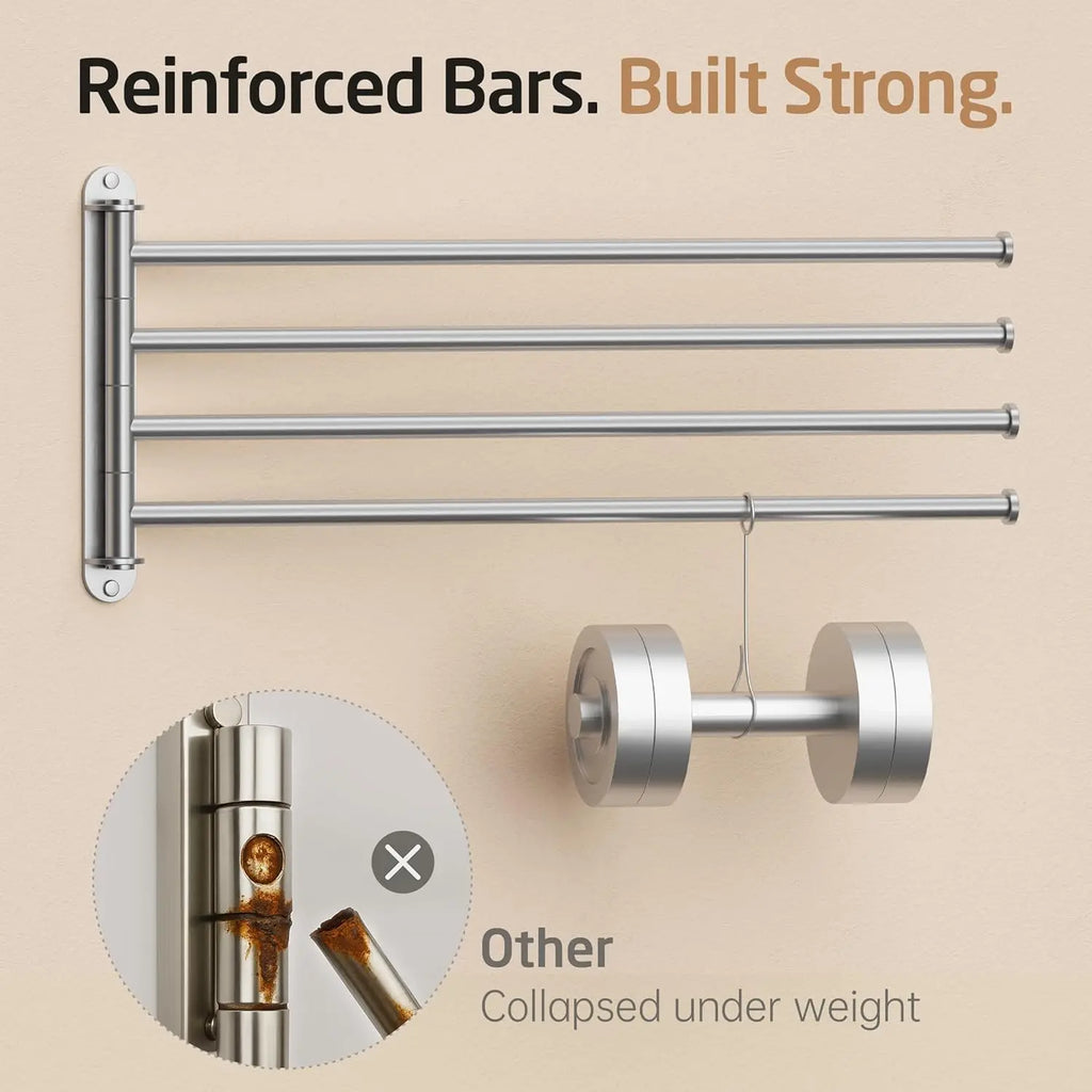 Extra-long rotating towel bar