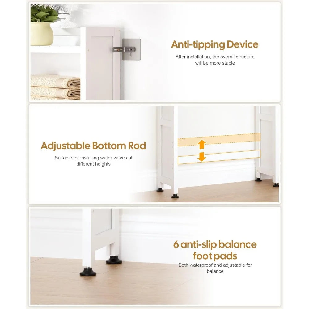 Over The Toilet Storage Cabinet with Acrylic Door Panel and Paper Towel Drawer