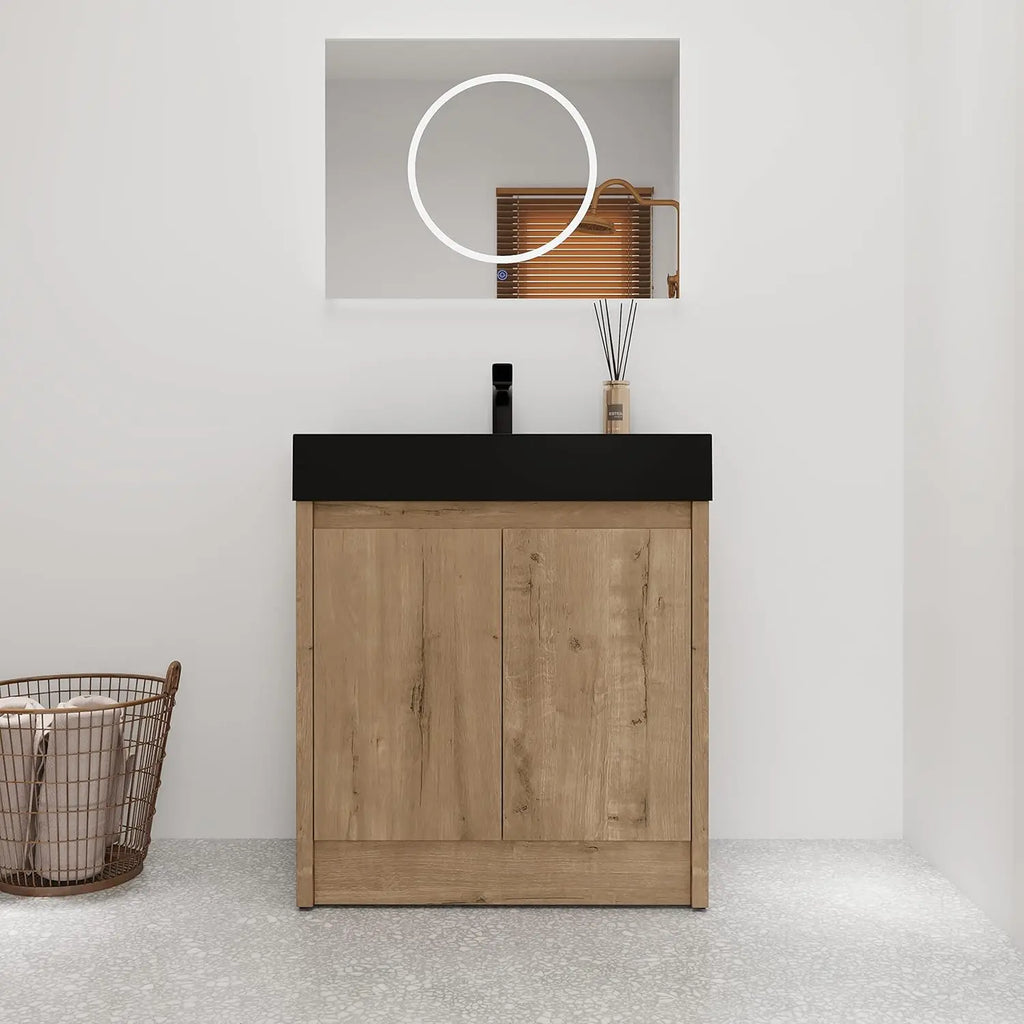 Brown Vanity,w/Sink Soft-Closing Door (24")