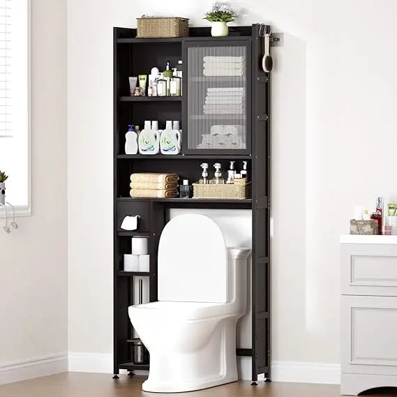 Over The Toilet Storage Cabinet with Acrylic Door Panel and Paper Towel Drawer