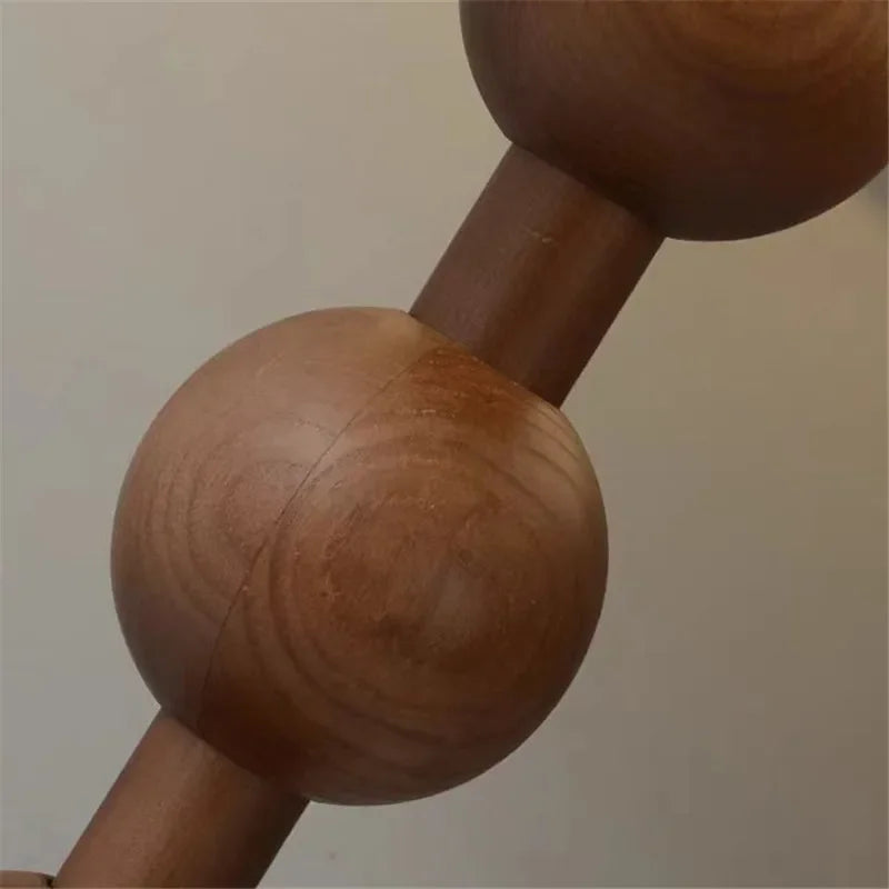 Vintage Floor Lamp Fabric and Wood Vertical Light