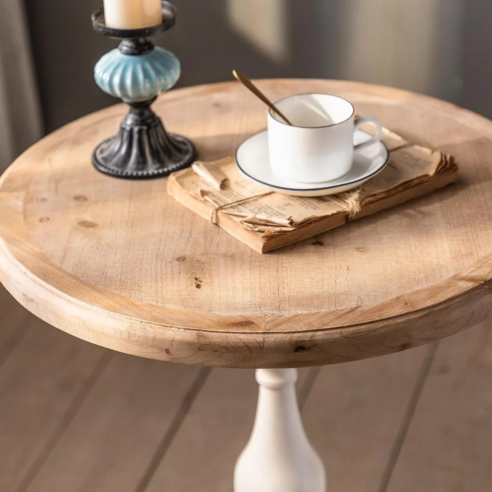 Vintage-Style Round Living Room Side Table