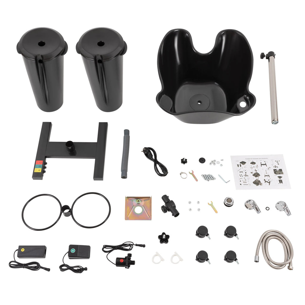 Mobile Hair Wash Portable Shampoo Basin Height Adjustable