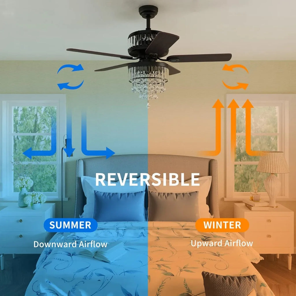 Ceiling Fan 52 Inch, Remote Control with Dual-Sided Blades