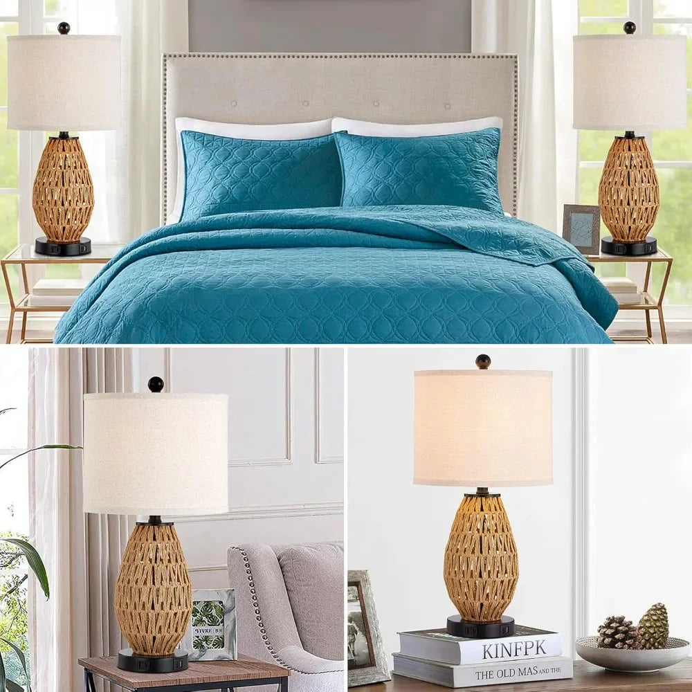 Customizable-Touch Control Rattan Table Lamps