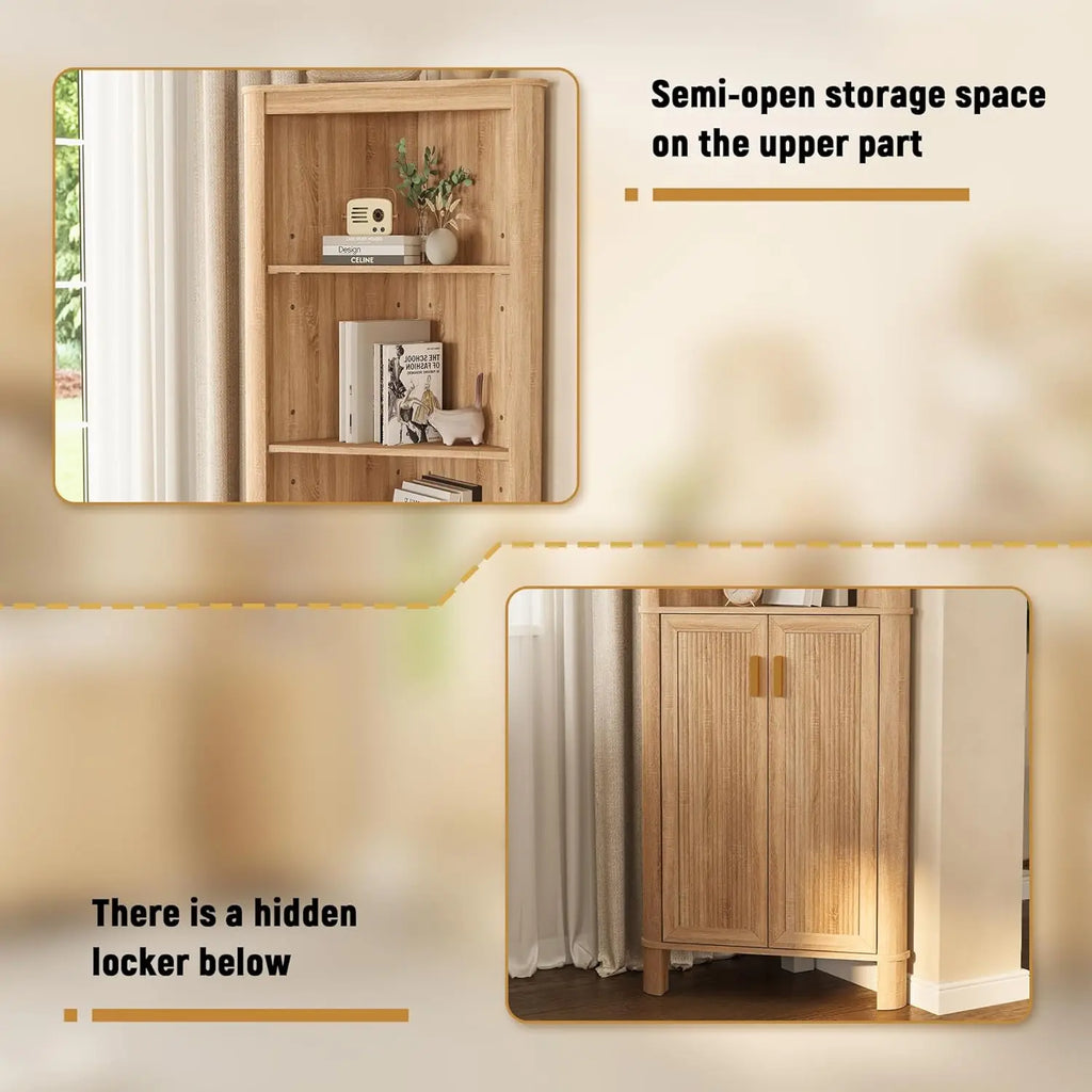 6-Tier Corner Shelf with Doors