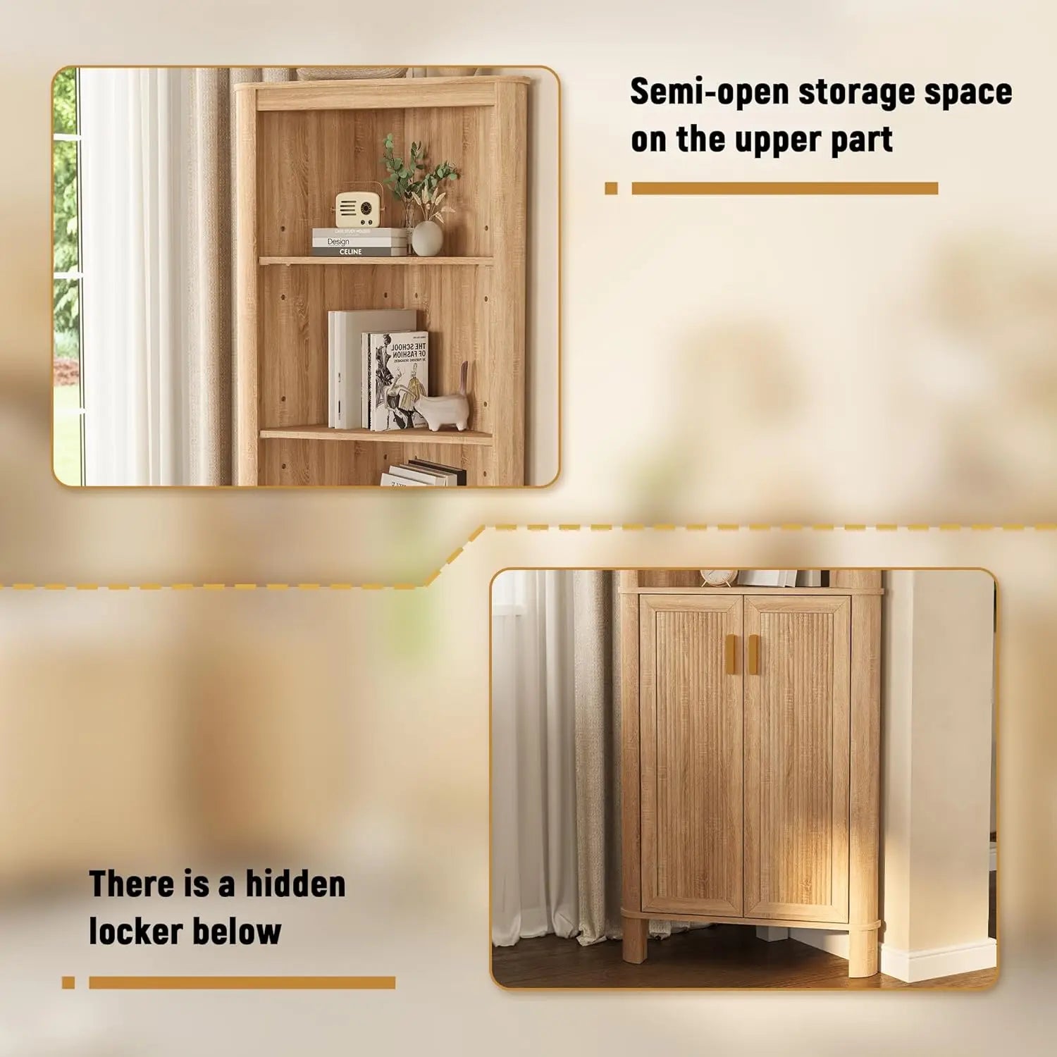 6-Tier Corner Shelf with Doors