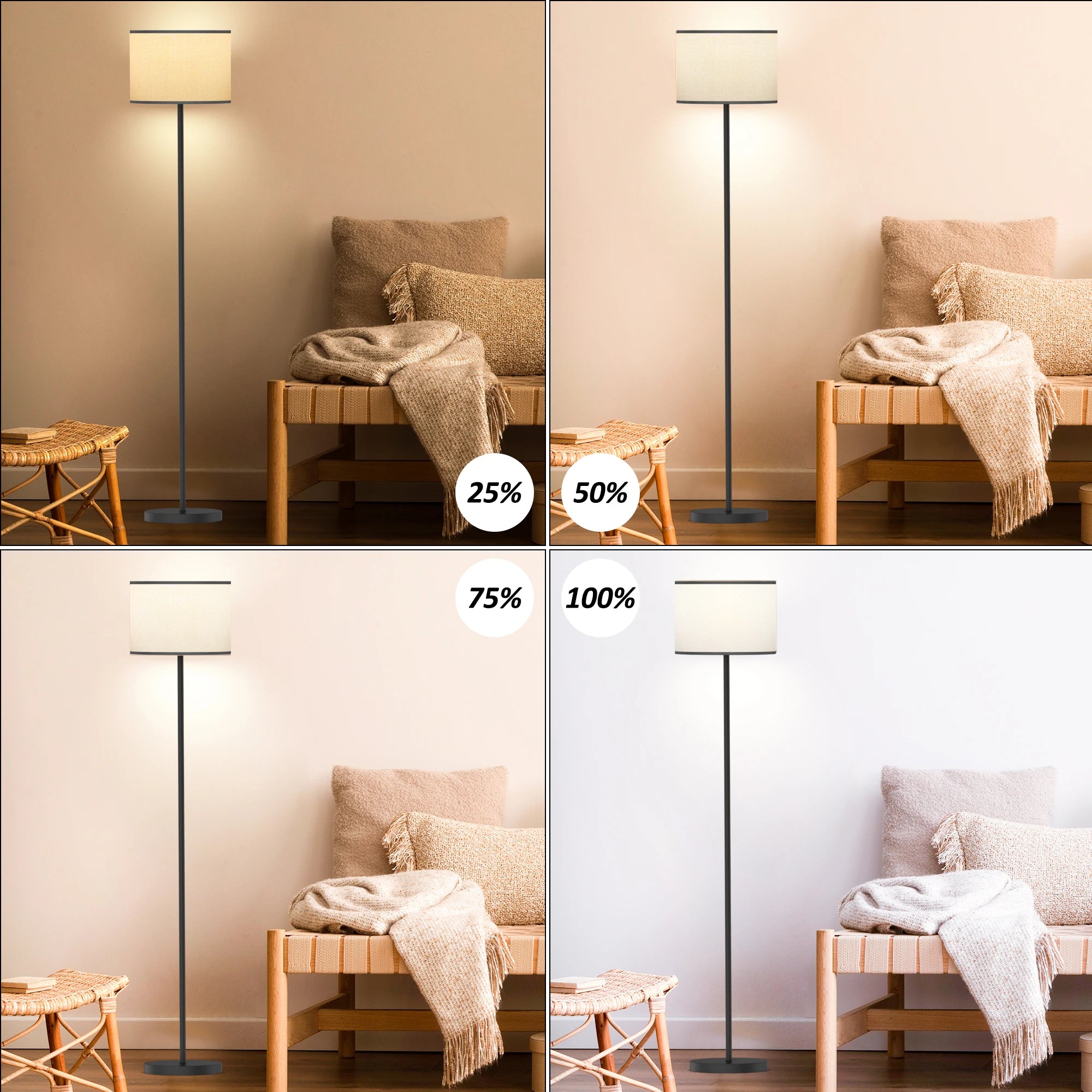 Traditional Floor Lamp with Remote Control (Bulb Included)