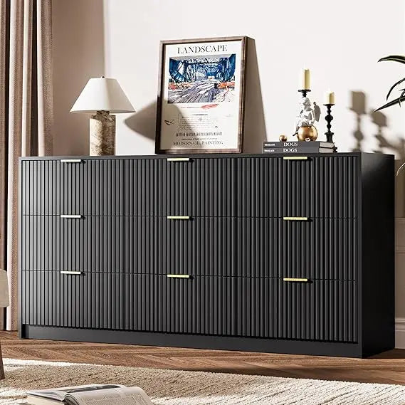 Black 9 Drawer Dresser