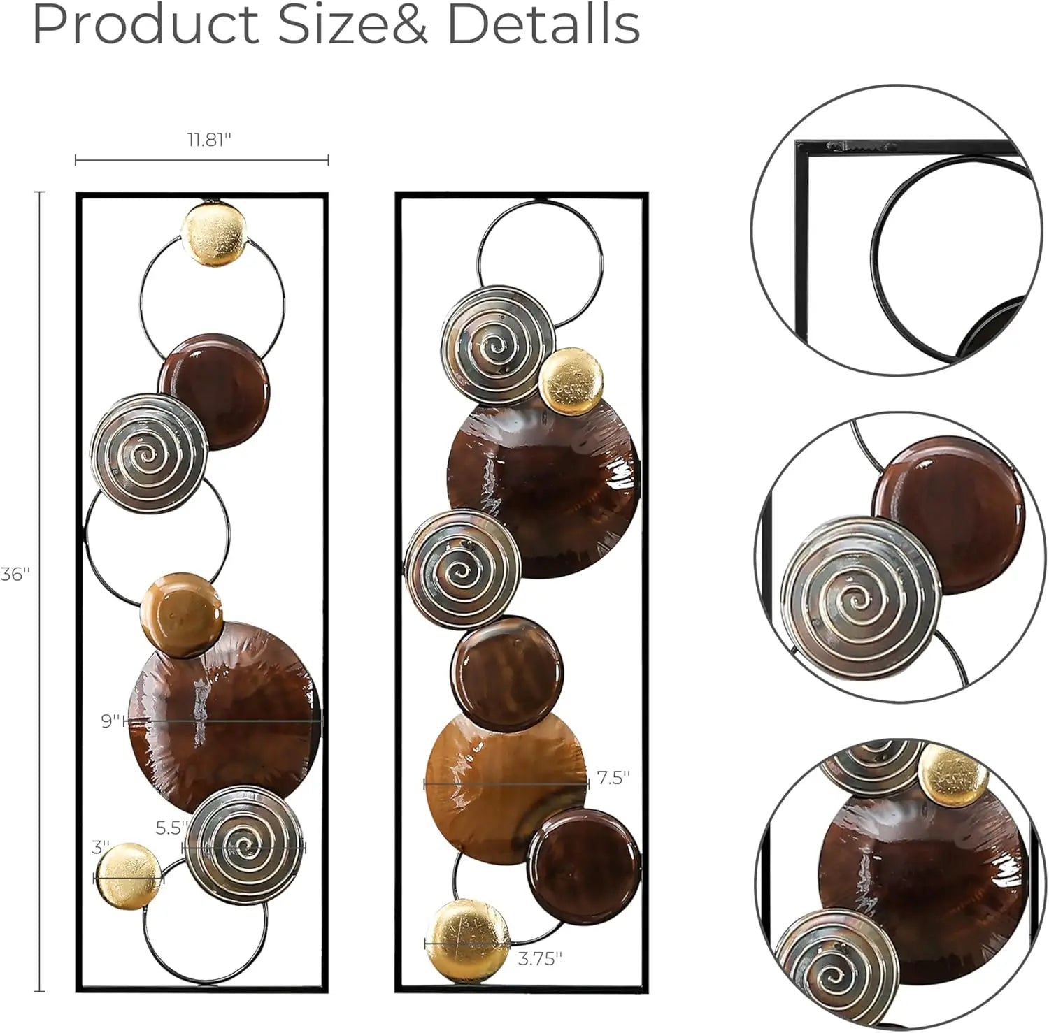 Minimalist Sculptures Metal Wall Art (2 Pieces)