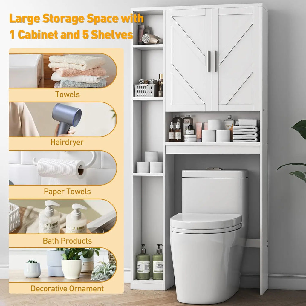 Over The Toilet Storage Cabinet Bathroom Organizer with Toilet Paper Holder