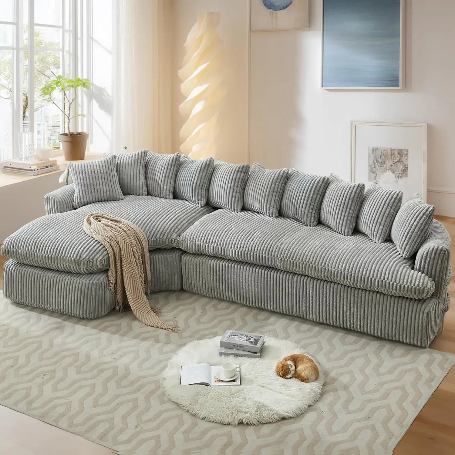 127'' Cloud Corduroy Couch