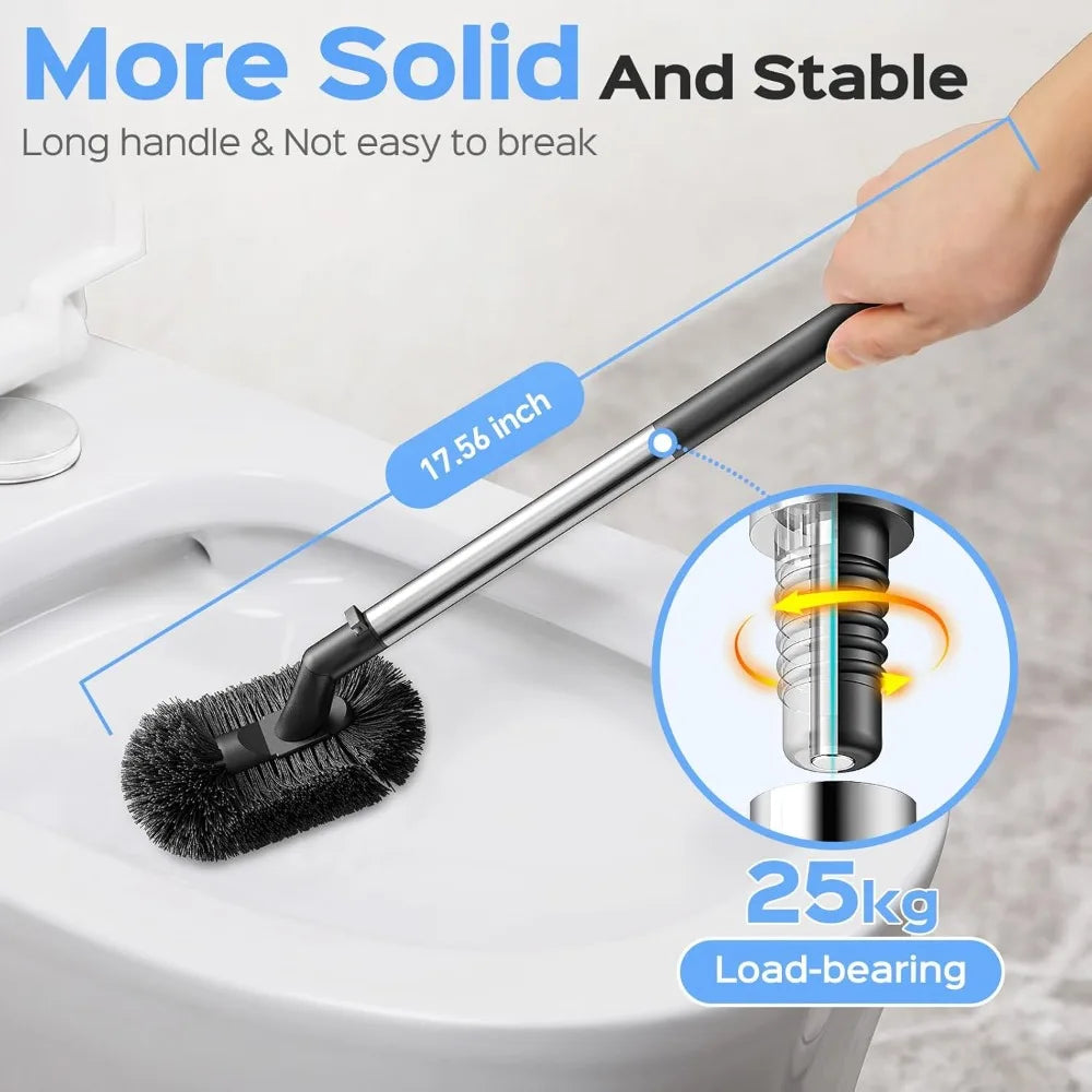 Stainless Steel Toilet Plunger and Brush Set: 2-Piece Rust-Resistant Combo