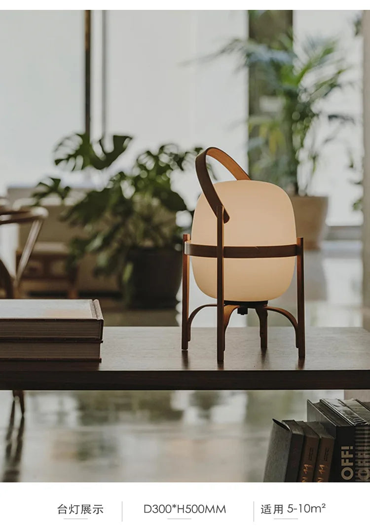 Wood Standing Tabletop Lamp Modern