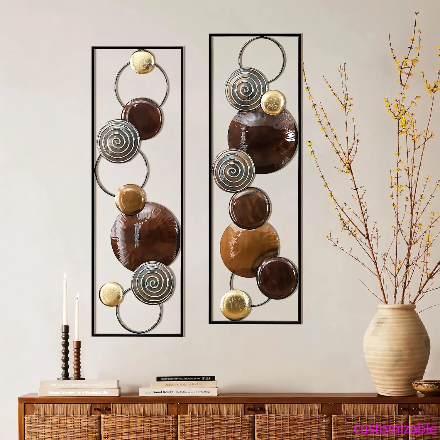 Minimalist Sculptures Metal Wall Art (2 Pieces)