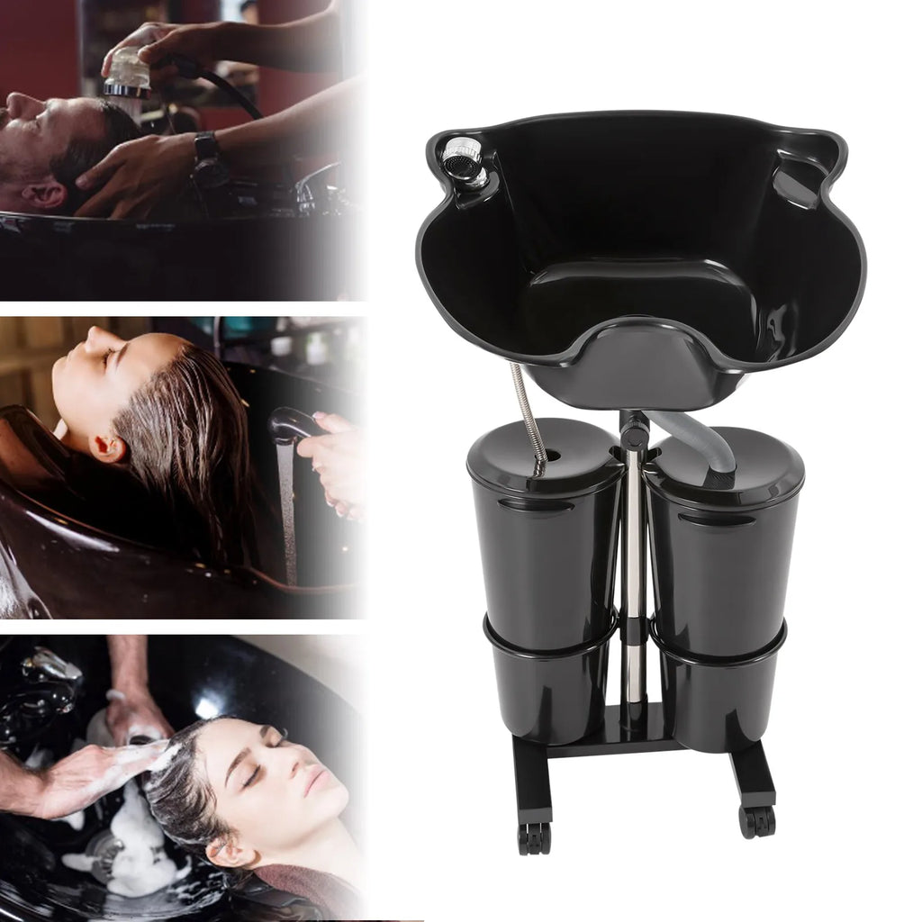 Mobile Hair Wash Portable Shampoo Basin Height Adjustable