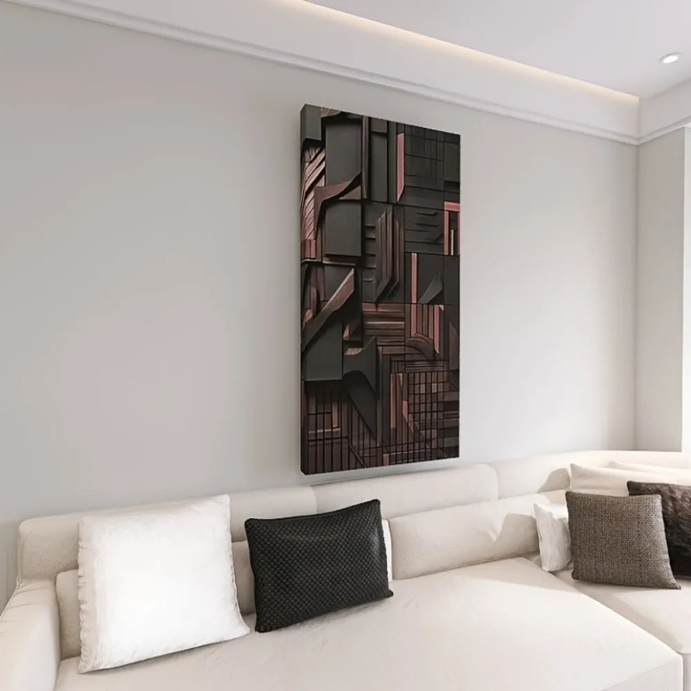 Abstract geometric canvas wall art