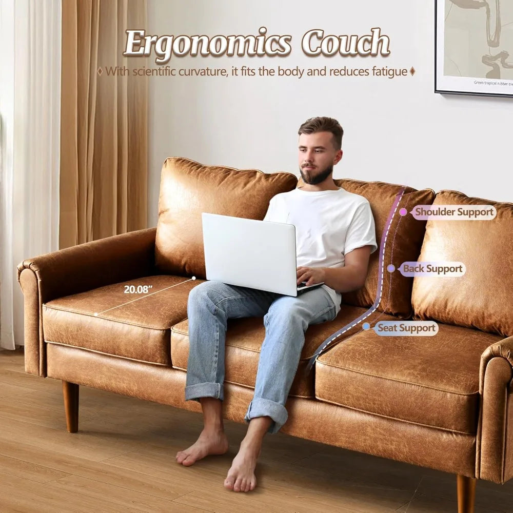 3-Seater with Deep Seat & Suede Leather