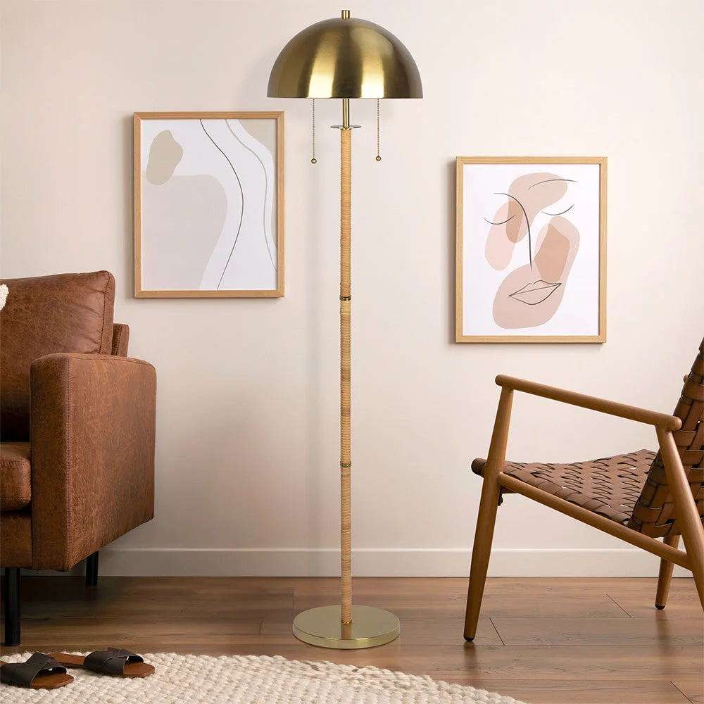 Light Gold Brass Floor Lamp
