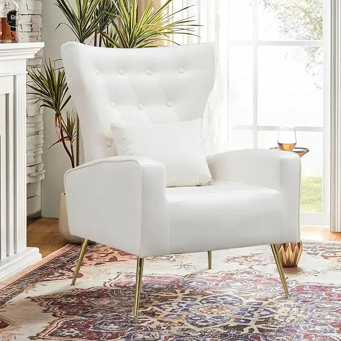 Velvet Accent Mid-Century Arm Chair