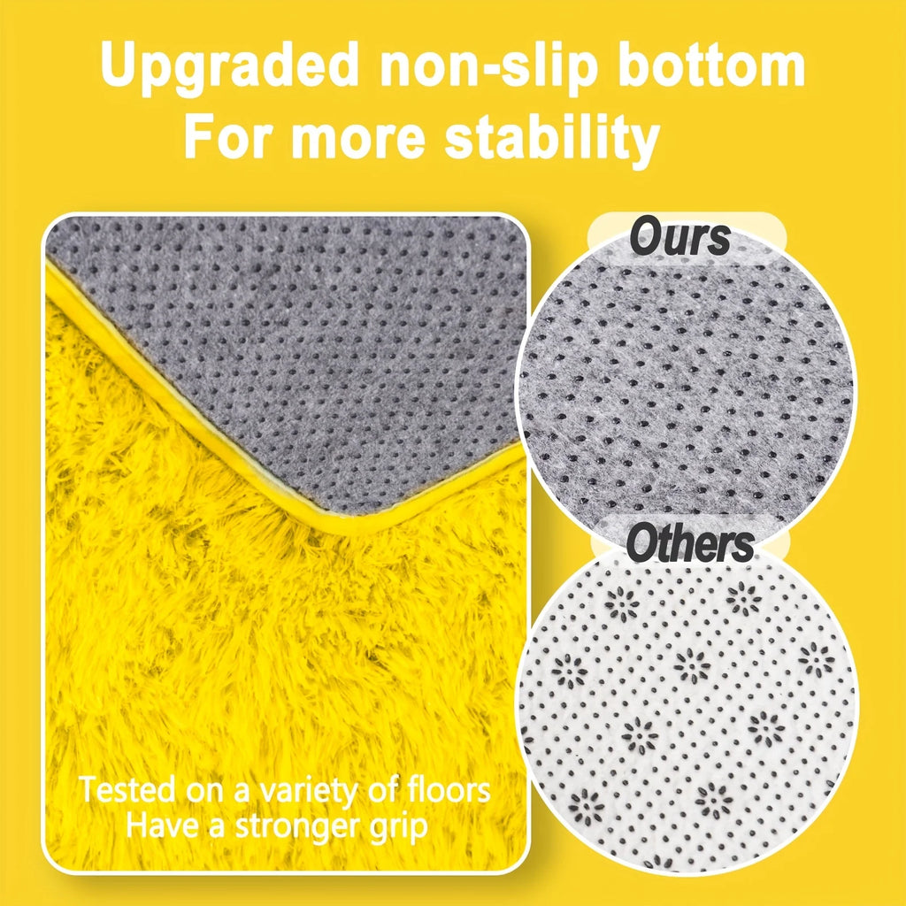Yellow Soft Shaggy Non-Slip Rug