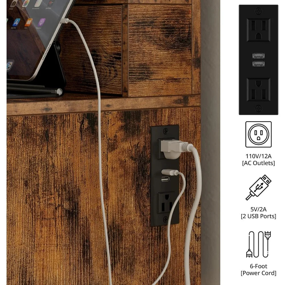 LED Lighted Mirror Makeup Vanity Table with 4 Drawers and Storage Bench