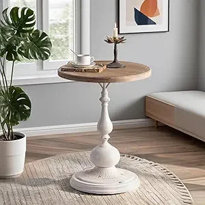Vintage-Style Round Living Room Side Table
