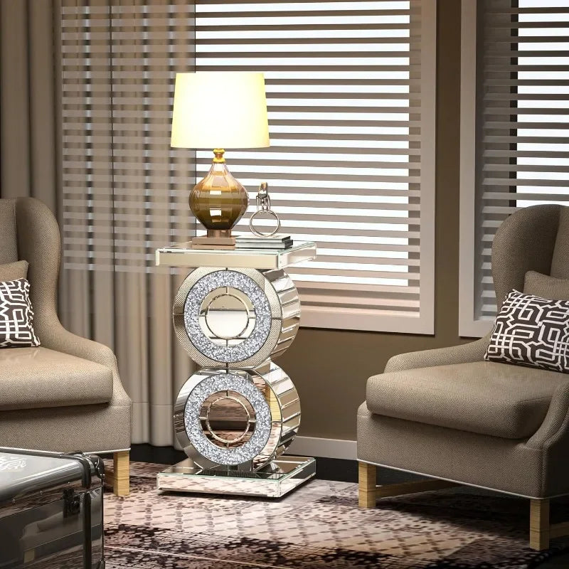Mirrored End Table