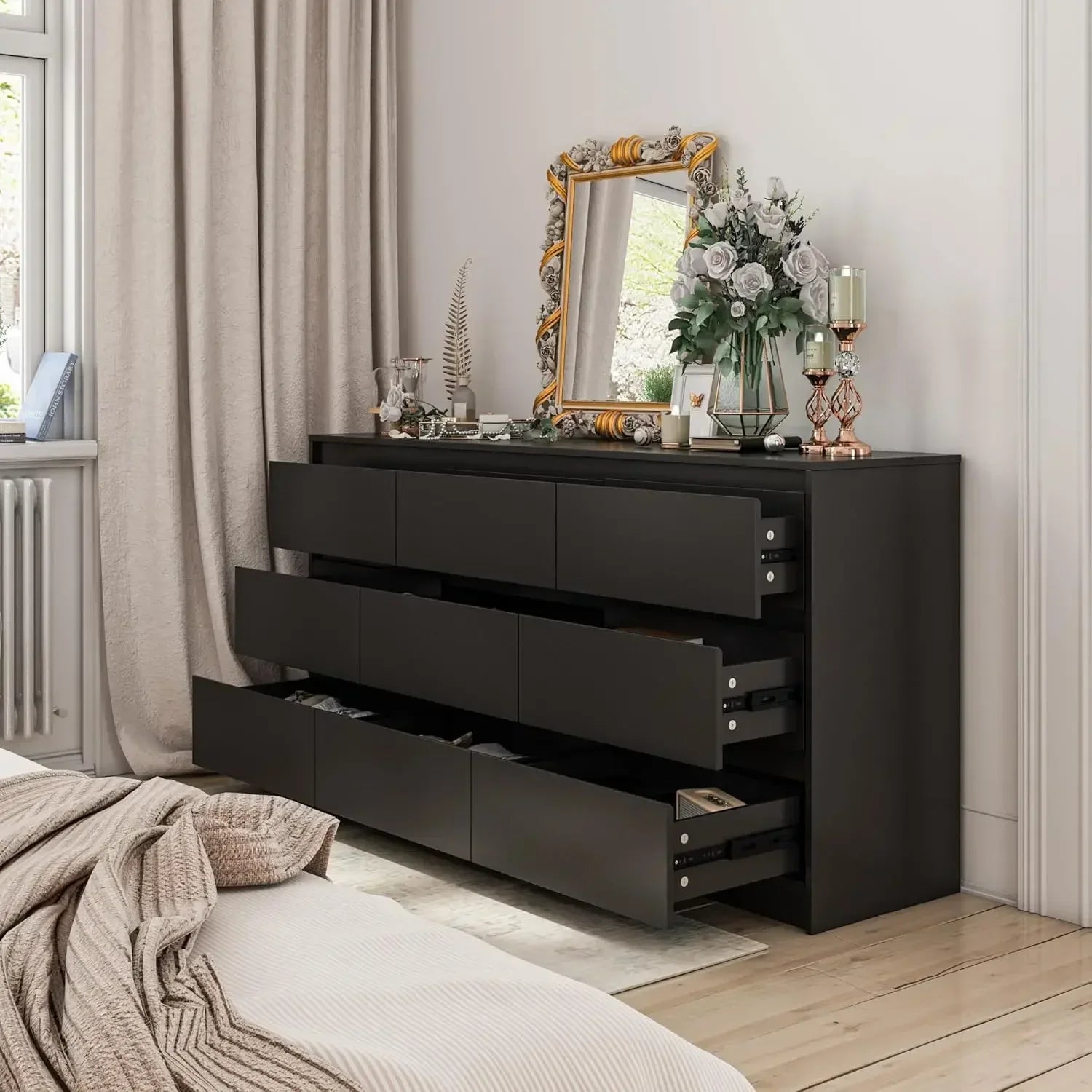 Dresser for Bedroom with 9 Deep Drawers