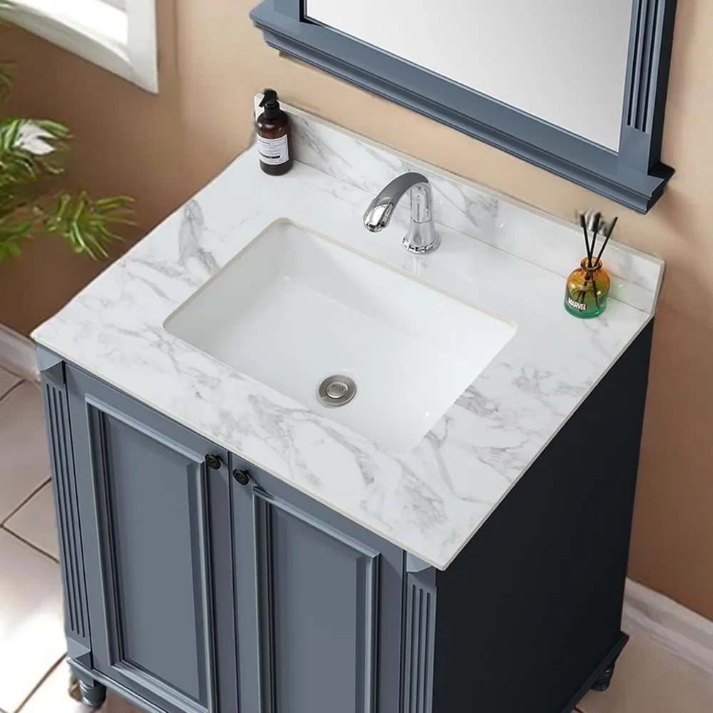 Sintered Stone Vanity Top with Undermount Rectangular Sink