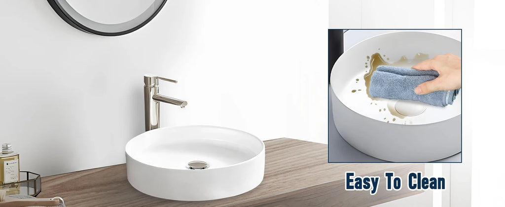 White Ceramic Round Countertop Sink  Sink/Without Faucet