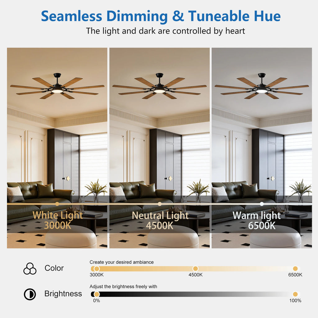 Black Ceiling Fans with Lights Led Remote Control Flush Mount Low Profile