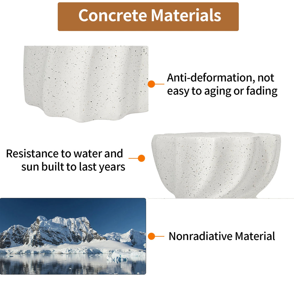 Contemporary Lightweight Concrete Accent Side Table