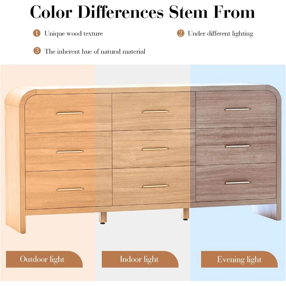 Curved 9-Drawer Dresser