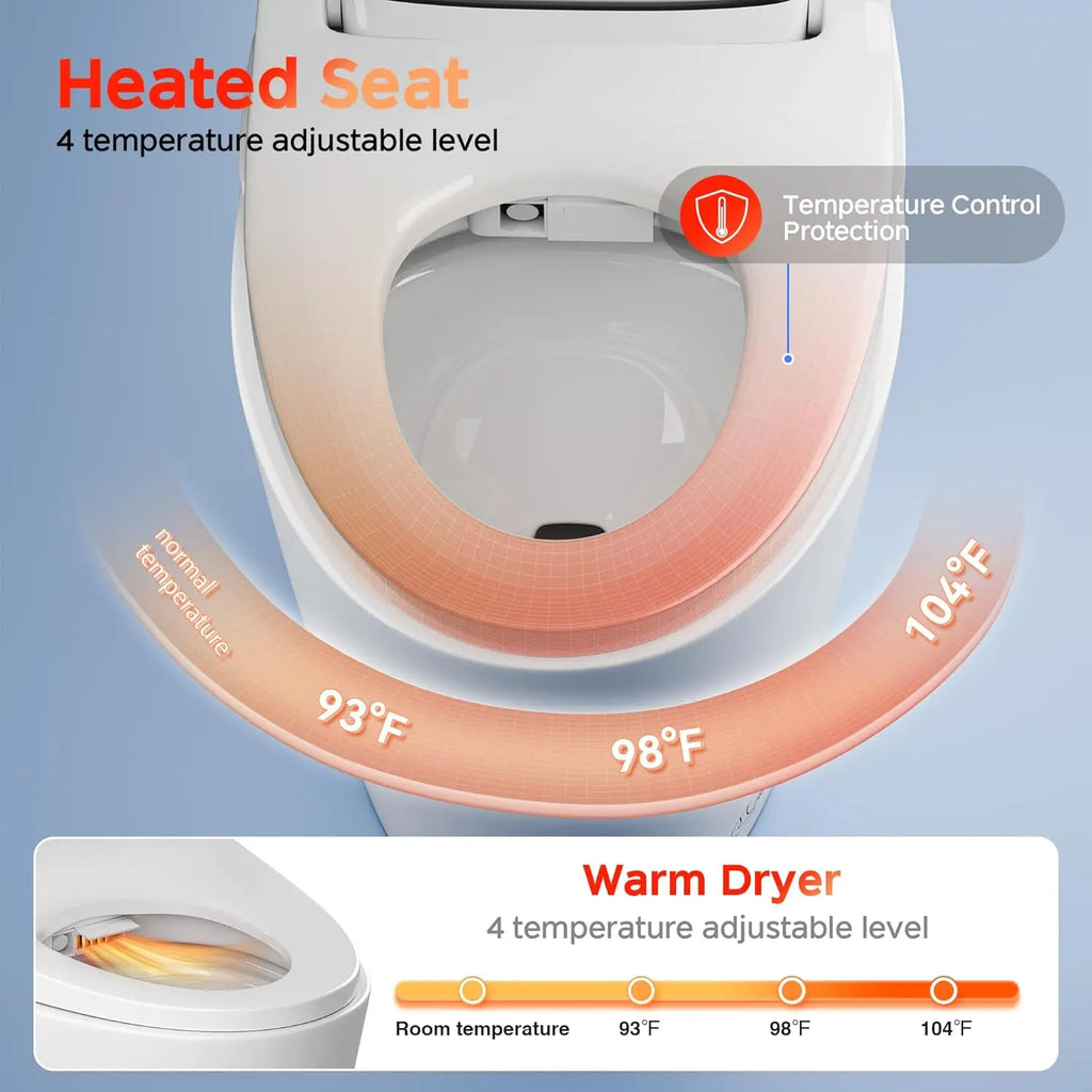 Foam Shield Smart Toilet with Bidet Built-in