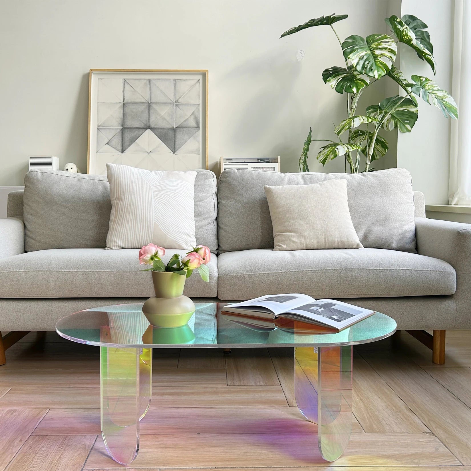 Acrylic Coffee Table, Iridescent Acrylic