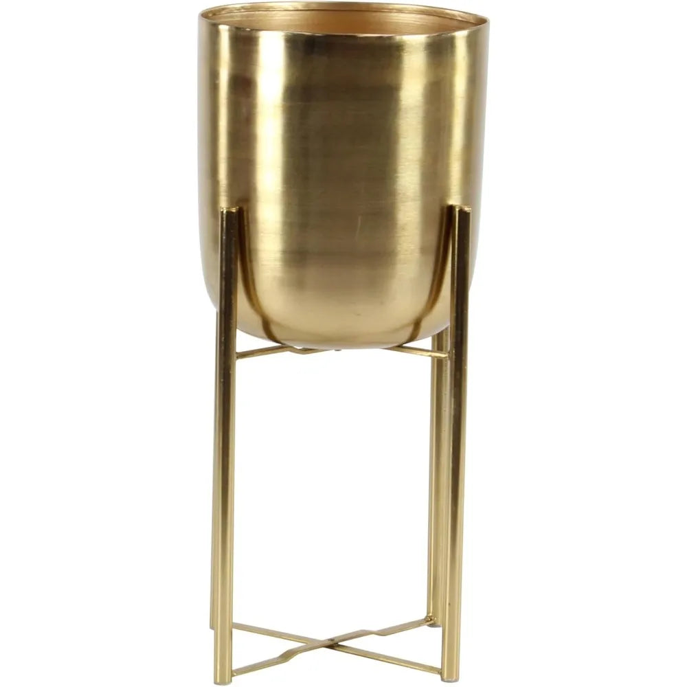 Set of 2 Metal Indoor Outdoor Planter with Removable Stand