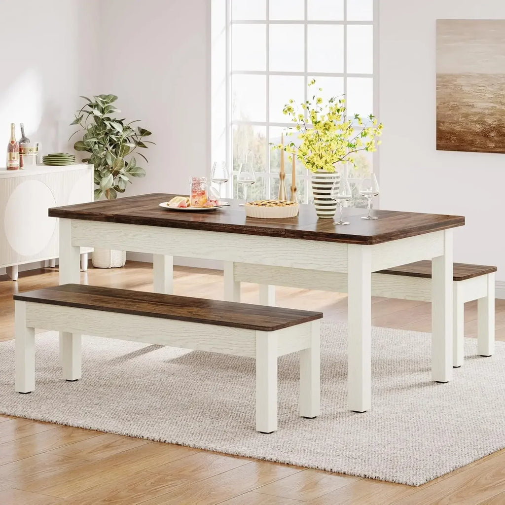 Dining Table with 2 Benches