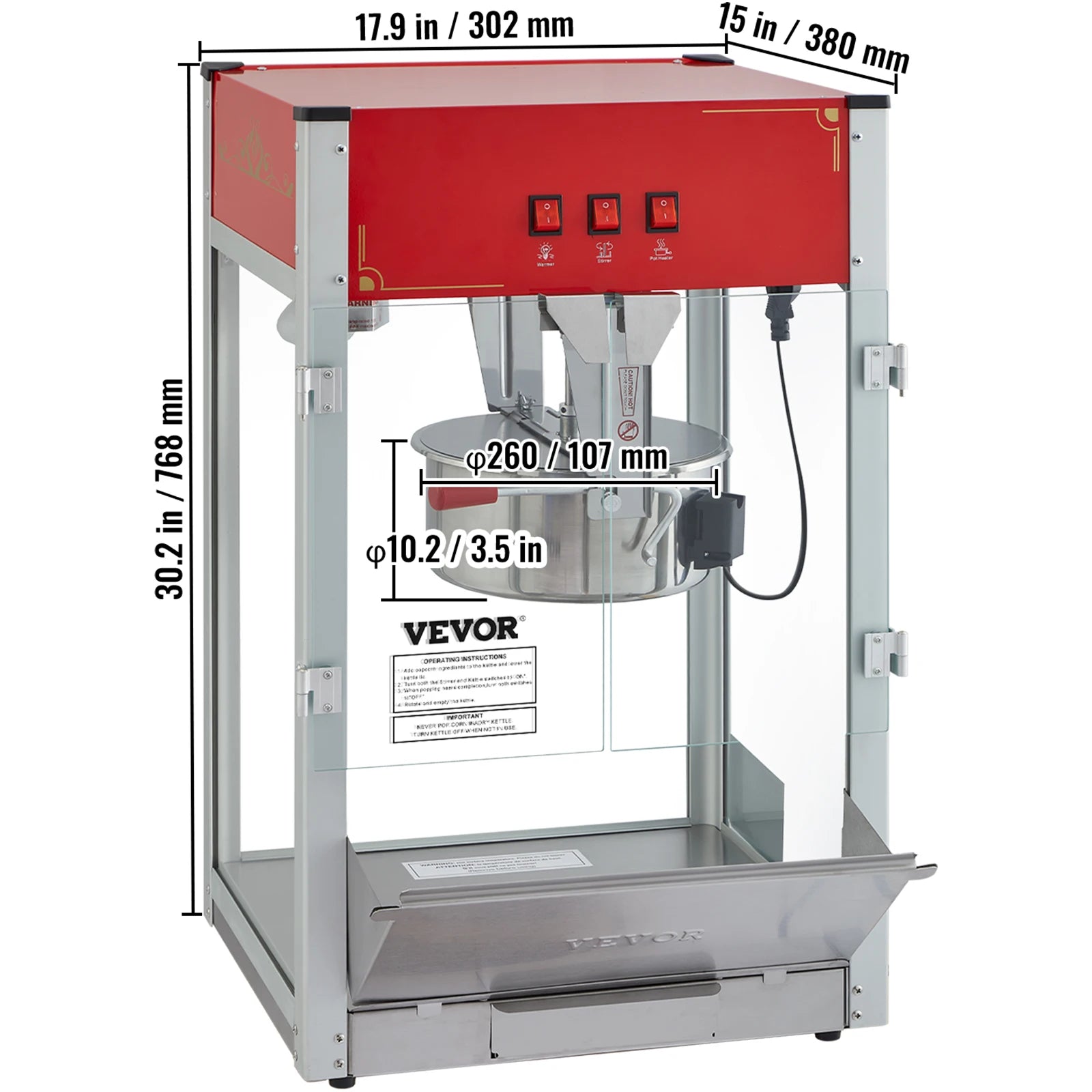8/12Oz Commercial  Electric Popcorn Maker