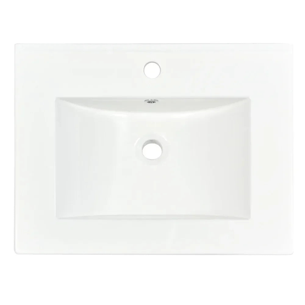 Rectangular 1-3 Hole Bathroom Resin Sink [Sink Only] 36x18"