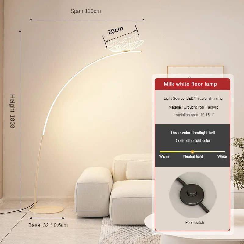 Modern Butterfly Arc LED Floor Lamp