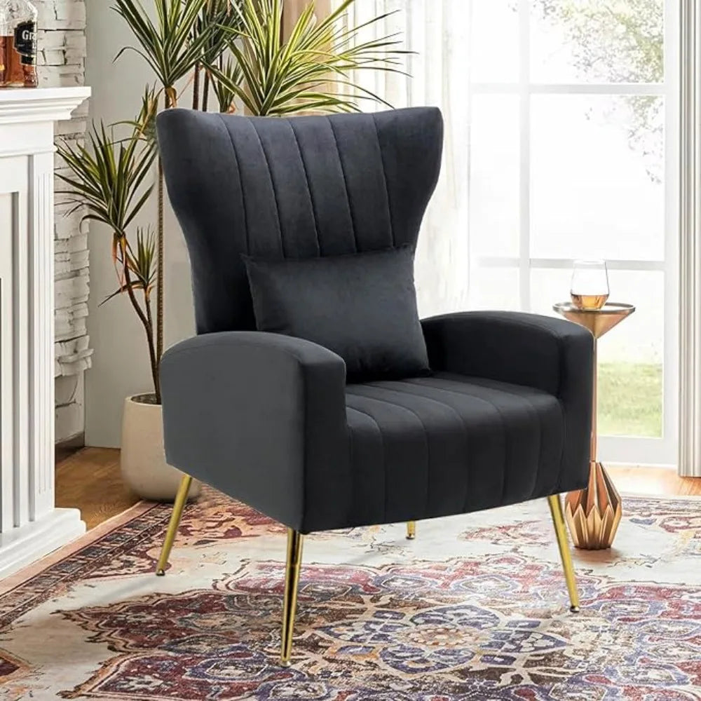 Velvet Accent Mid-Century Arm Chair